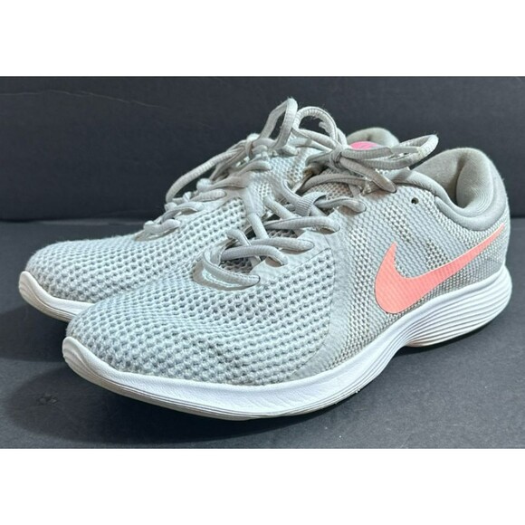 Nike Revolution 4 'Pure Platinum Gray' & Pink Running Shoe Women's Size 9 Wide - Picture 1 of 8